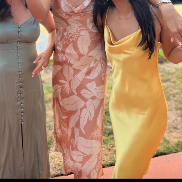 BEBE SATIN SLIP DRESS COWL NECK - Picture 4 of 4